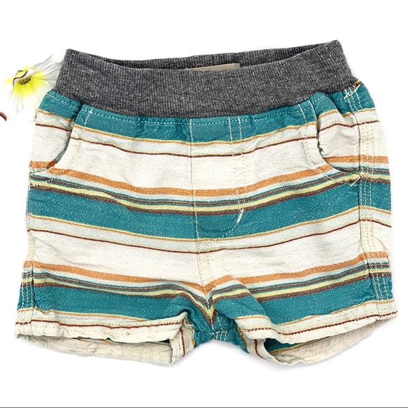 EUC Peek Striped Pull On Cotton Shorts, 3-6m